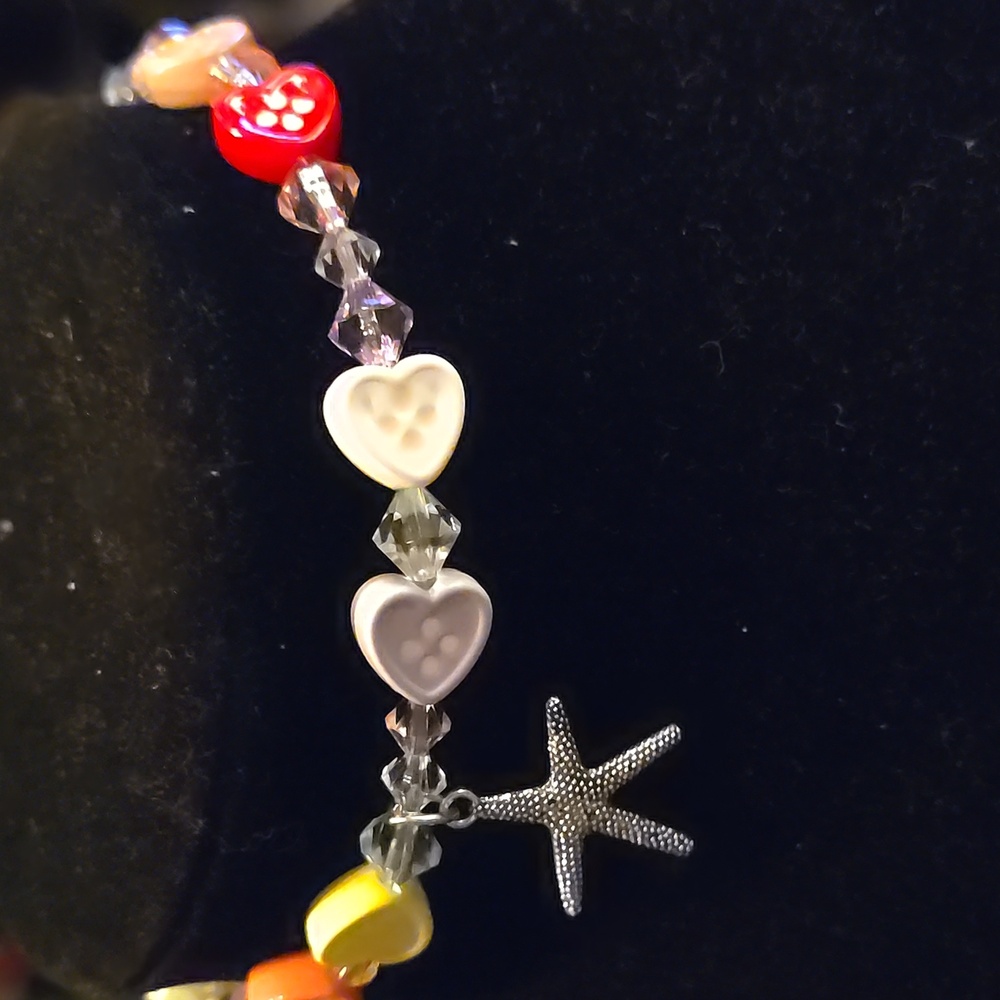 Colorful Heart Button Choker - Picture 7 of 9